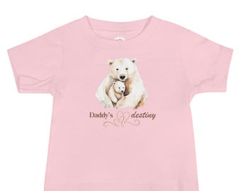 Daddy's Destiny | Polar Bear Cuddles Baby Jersey Tee | Newborn Infant T-Shirt | Cute Baby Shower Gift | Baby's 1st Birthday | 6-24 Months