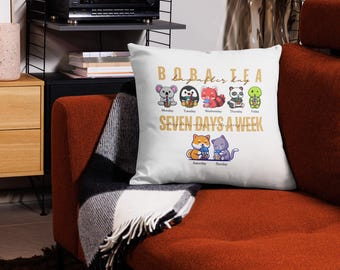 Boba Tea Premium Pillowcase | Adorable Animals Sipping Bubble Tea Everyday | Boba Addicts & Boba Enthusiasts | Penguin | Red Panda | Turtle