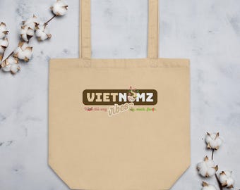 Sac Fourre-tout En Coton Blanc - Vietnamien, Idéal Voyage, Cadeau Femme