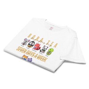 Boba Tea Women’s Basic Softstyle T-shirt (Size: S-2XL) | Adorable Animals Sipping Bubble Tea all Weeklong | Boba Addicts & Boba Enthusiasts