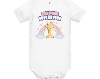 Super Kawaii | Giraffe Pastel Starry Rainbow Baby Onesie | Newborn Infant Bodysuit | Cute Baby Shower Gift | Baby 1st Birthday | 3-24 Months
