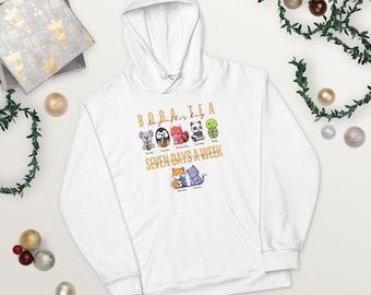 Boba Tea Recycled Unisex Hoodie (Size: XS-6XL) | Adorable Animals Sipping Bubble Tea all Weeklong | Boba Addicts & Boba Enthusiasts | Turtle