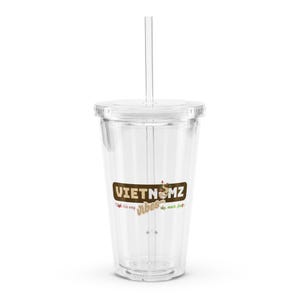 VietNomz Vibes Double Wall Insulated Clear Plastic Tumbler – Viet Puns | Bowl of Pho | Vietnamese Foodie Lovers | AAPI Heritage | Viet Vibes
