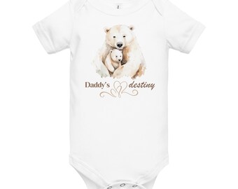 Daddy's Destiny | Polar Bears Cuddle Rainbow Baby Onesie | Newborn Infant Bodysuit | Cute Baby Shower Gift | Baby 1st Birthday | 3-24 Months