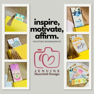 Linen Bookmark with Gold Tassel | Nature Inspirational & Motivational Gift | Book Readers, Earth Day, Uplift, Affirmation, Mental Health