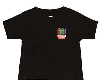 Color Me Blessed | Rainbow Crayons Baby Jersey Tee | Infant T-Shirt | Baby Shower Gift | 1st Birthday | Autistic Spectrum | 6-24 Months