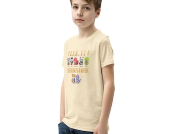 Camiseta juvenil de té de burbujas (tallas: S-XL) / Animales adorables bebiendo té de burbujas toda la semana / Adictos y entusiastas del té de burbujas / Tortuga, gato, perro y panda