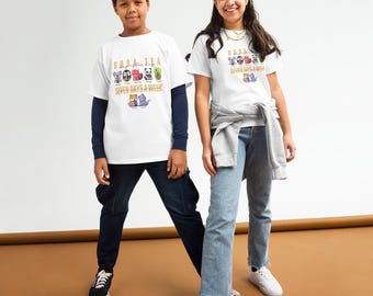 Boba Tea Youth Classic Tee (Size: XS-XL) | Adorable Animals Sipping Bubble Tea all Weeklong | Boba Addicts & Boba Enthusiasts | Corgi | Cat