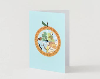 Personalizable "When Life Gives You Tangerines" Greeting Card | K-Drama Fan Design | Four Seasons | Bloom | Dream | Endure | Persevere