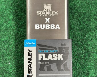 Stanley x Your Name Decal | Custom White Vinyl Name Sticker for 8oz Pre-Party Stainless Steel Stanley Flask | Personalized Collab Style