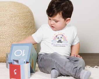 After Every Storm Comes a Rainbow | Panda Baby Jersey Tee | Newborn Infant Shirt| Cute Baby Shower Gift | Baby's 1st Birthday | 6-24 Months