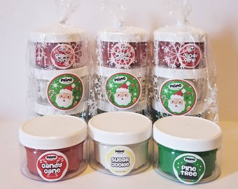 Scented Holiday Playdough 3-Pack: Pine, Candy Cane, Sugar Cookie