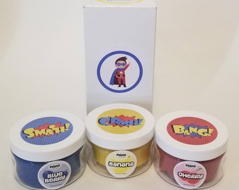 Superhero Scented Playdough 3-Pack: Non-Toxic Party Favors