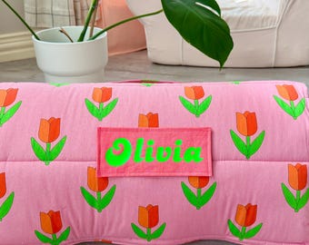 Floral Kids Sleeping Bag –100% Cotton Nap Mat for Daycare, Preschool