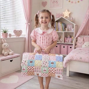 Patchwork Nap Mat – 100% Cotton, Minky, USA Made, Daycare Sleeping Bag