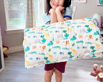 100% cotton Nap Mat – Animal Kids Sleeping Bag, Daycare Preschool Bag