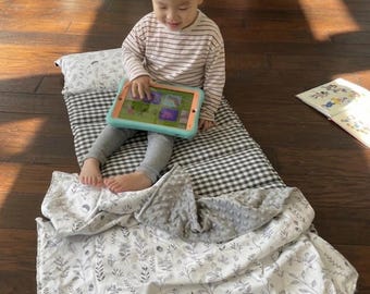 Kids Sleeping Bag – 100% Cotton, Detachable Blanket, Cozy Nap Mat