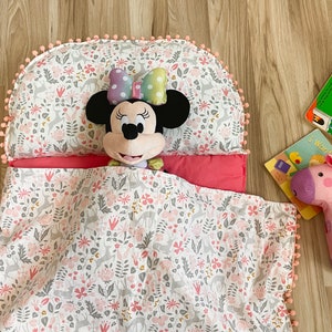 Pompom personalized daycare sleeping bag