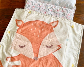 Fox Detachable Sleeping Bag – 100% Cotton Nap Mat for Daycare Preschool