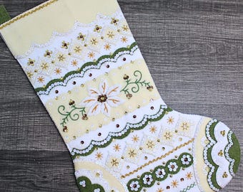 Holiday Glitz Handmade Christmas Bucilla Stocking – Personalized Sparkling Heirloom Gift