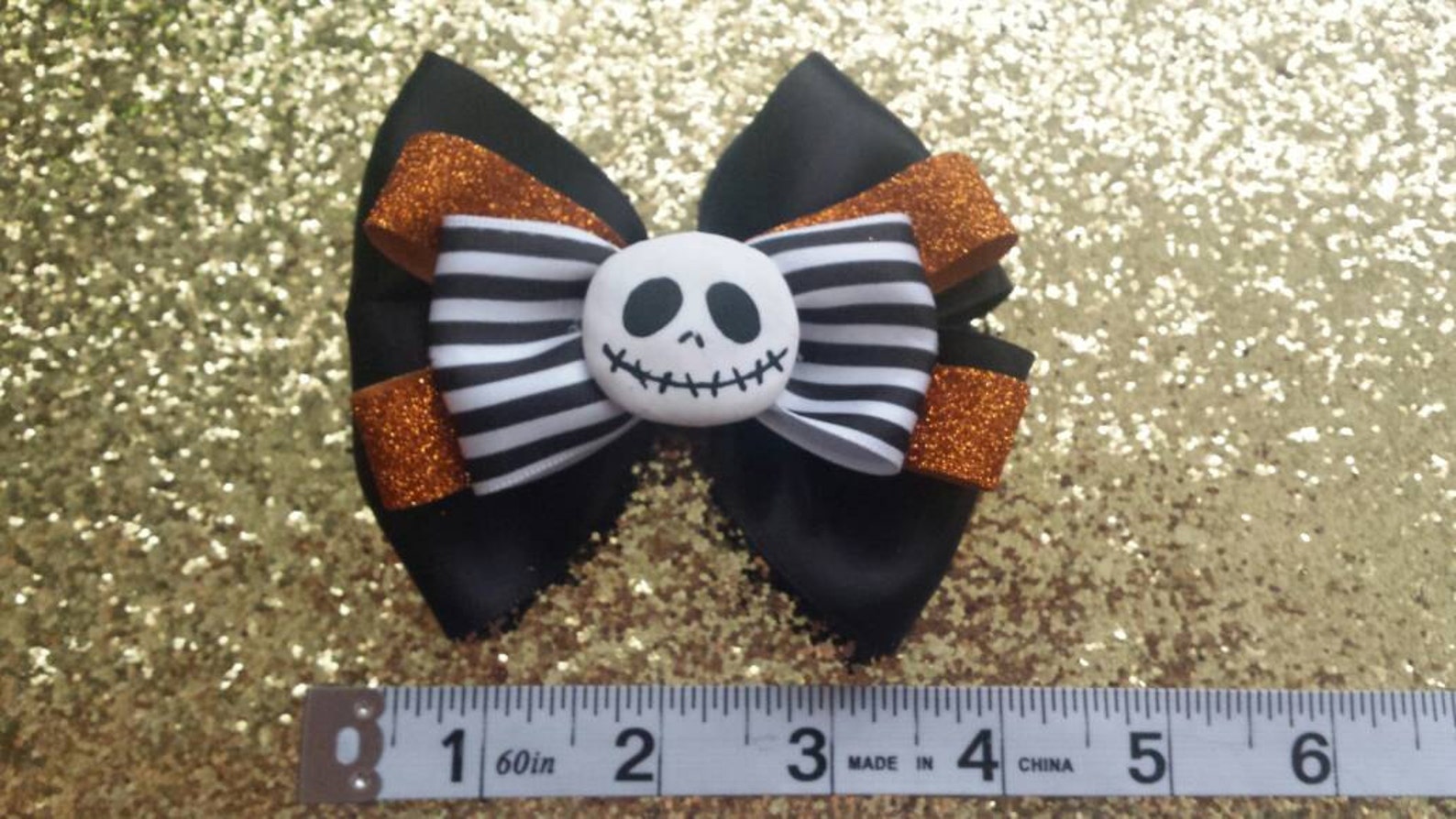 Jack Skellington Inspired Bow | Etsy