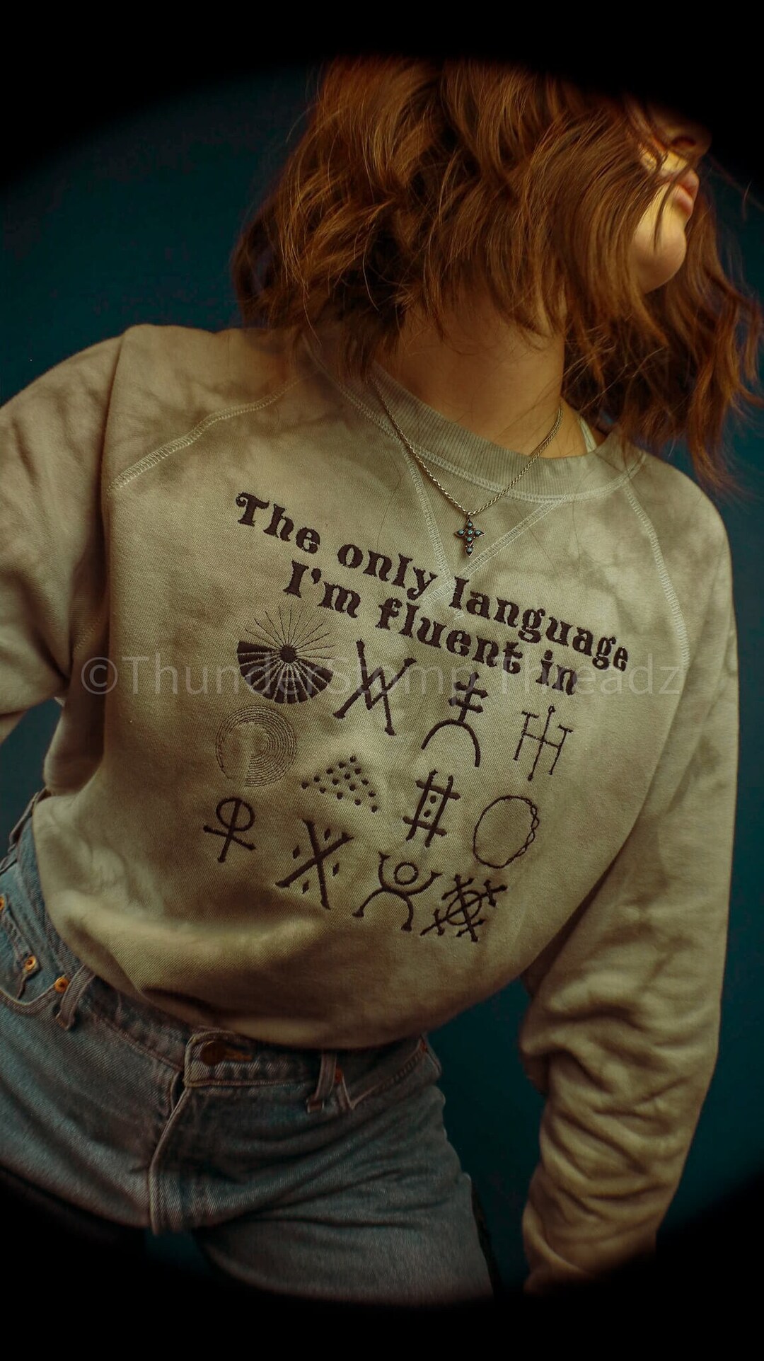 Felpa con ricamo tie-dye GVF-Fluent Taglie unisex regolari e