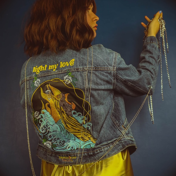 Greta Van Fleet Embroidered Jacket | Light My Love Embroidered Custom | Greta Van Fleet Inspired Jacket and Vest