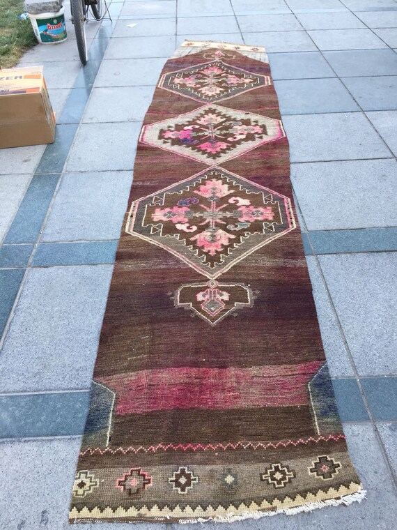 Narrow Hall Runner Persian Faded Rugs Vintage Image 0