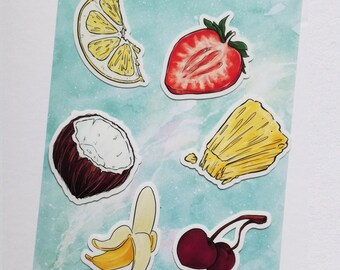 stickerPack  Frukt • Fruit • Früchte / for Laptop, Journal, Sketchbooks & more ][ handmade