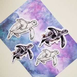 stickerPack / Skilpadde • Turtle •  Schildkröte / Set aus 8 Vinyl-Stickern / für Laptop, Journal, Sketchbooks & mehr! ][ Stationery