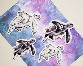 stickerPack / Skilpadde • Turtle • Schildkröte / Set aus 4 Vinyl-Stickern / für Laptop, Journal, Sketchbooks & mehr! ][ Stationery
