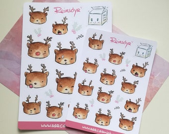 stickerSheet Reinsdyr - Reindeer - Rentier for Planner, Calendar, Bullet Journal, Scrapbooks & more! ][ Stationery