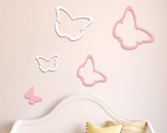 Set of 5 butterfly wall art | wall butterflies nursery decor | butterfly decor girls room | 3d Butterfly | nursery room | baby room decor