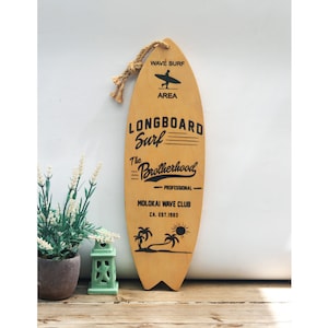 Surfer Gifts - Wooden Surfboard decor, coastal beach house, california Hawaii Decor, Beach Decor, Surf Themed, Surfboard sign