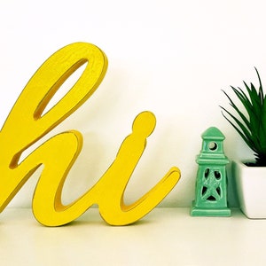 Hi Sign Freestanding Letters, Hi Wood Sign Farmhouse Decor, Entryway ...
