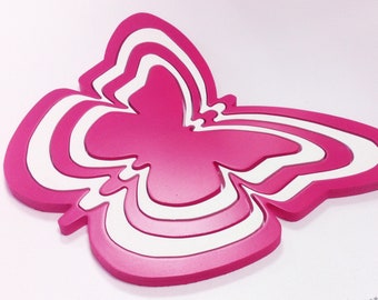 Butterfly nursery wall decor, pink butterfly wall art, butterfly decor for girl room, 3d Butterfly, nursery girl room wall art