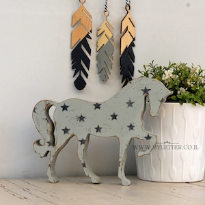 Caballo de madera de regalo, caballo rústico independiente, decoración de caballos, caballo Dala escandinavo