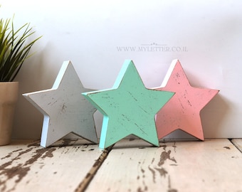 Wooden rustic Stars, Christmas Decoration freestanding distressed stars