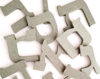 Hebrew unpainted letters DIY, Hebrew Wooden Alphabet, Hebrew unfinished letters