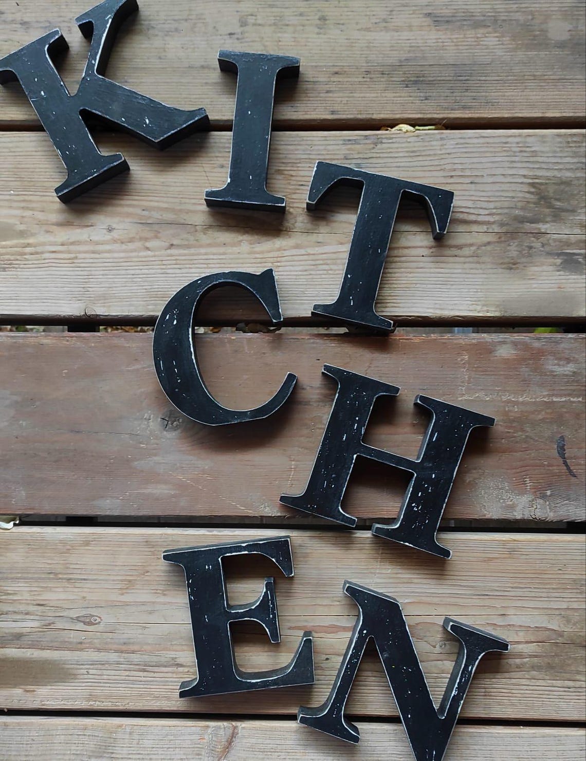 Kitchen Wood Letters Sign, Freestanding Kitchen Letters, Farmhouse ...