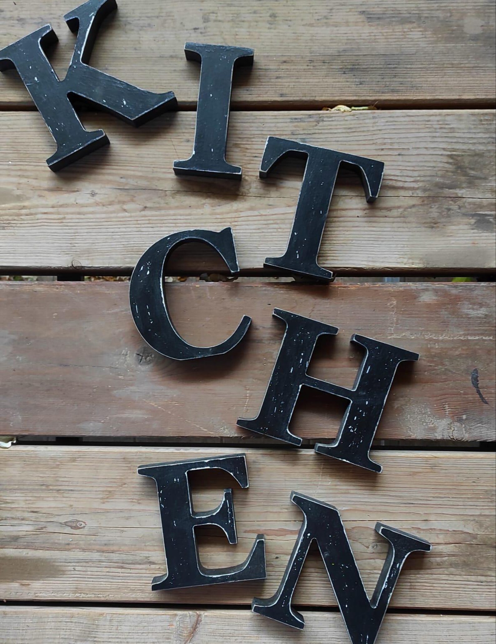 Kitchen Wood Letters Sign, Freestanding Kitchen Letters, Farmhouse ...