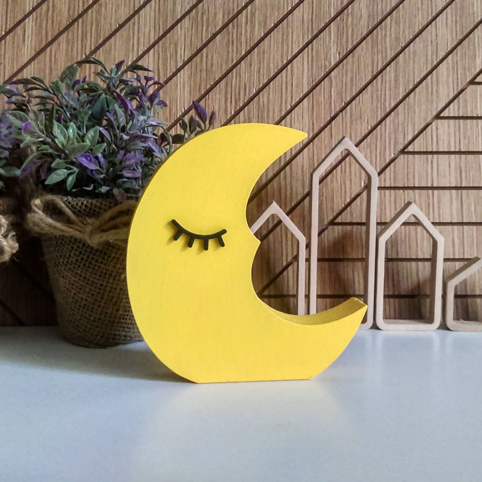 Wooden Moon Nursery Decor Kids Room Decor Newborn Gift Moon Etsy