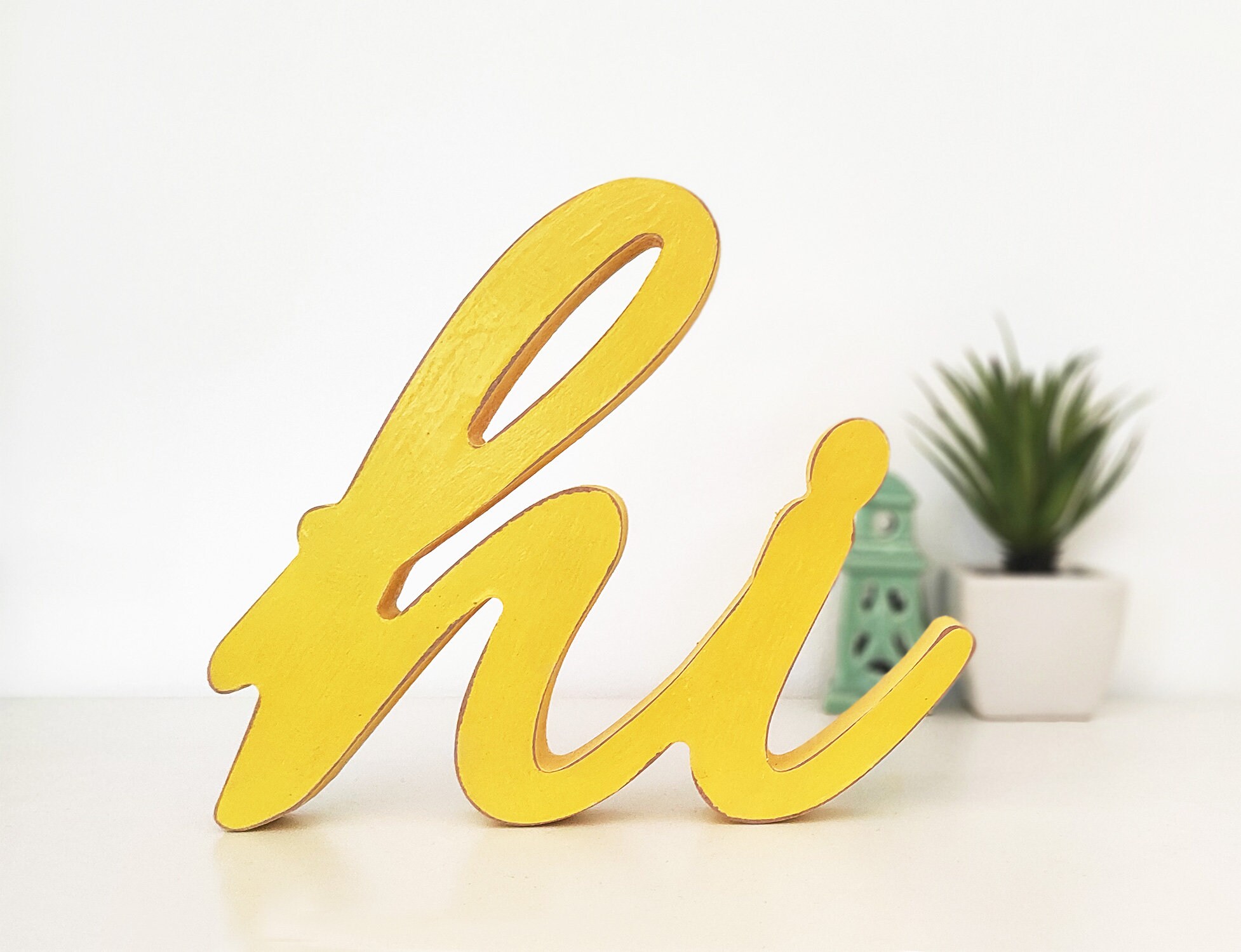 Hi Sign Freestanding Letters Hi Wood Sign Farmhouse Decor - Etsy