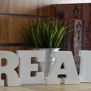 Letrero READ para estantería, letras independientes READ, letras de madera READ