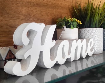 HOME stand alone wooden letters, Freestanding Home Sign, Rustic Home Sign Decor, Farmhouse Rustic Home Wood Sign, Wood Shelf Words