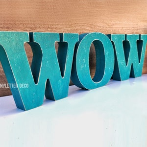 WOW Freestanding Wood Letters. Distressed Farmhouse Wooden Letters ...