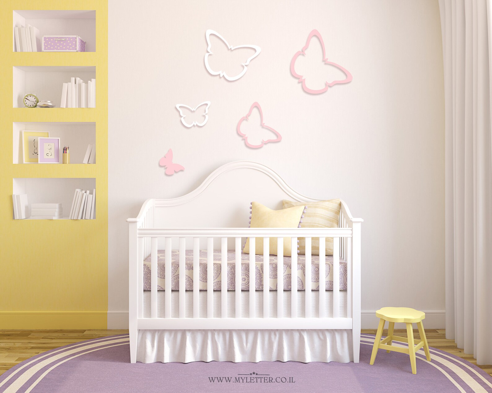 Set of 5 Butterfly Wall Art | Wall Butterflies Nursery Decor ...