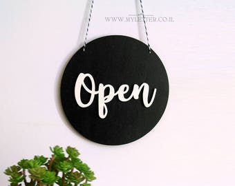 Open closed sign, Business sign, Storefront sign, Shop open sign, open close sign, boutique sign, Wood Open Closed Sign,Shop open sign