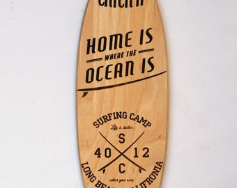 surfboard wall decor | sea design surfing gift Beach cottage decor | surfing decor | surfboard wall art - surfboard art -surfboard decor