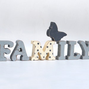 Letrero familiar independiente con letras, regalos de decoración para el hogar